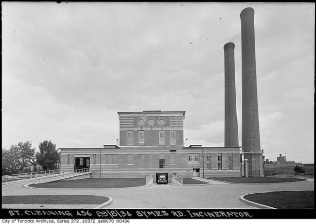 The old Symes Road Incinerator was also known as the 'The Destructor.' It was built by the City of Toronto in 1934. (City of Toronto Archives)