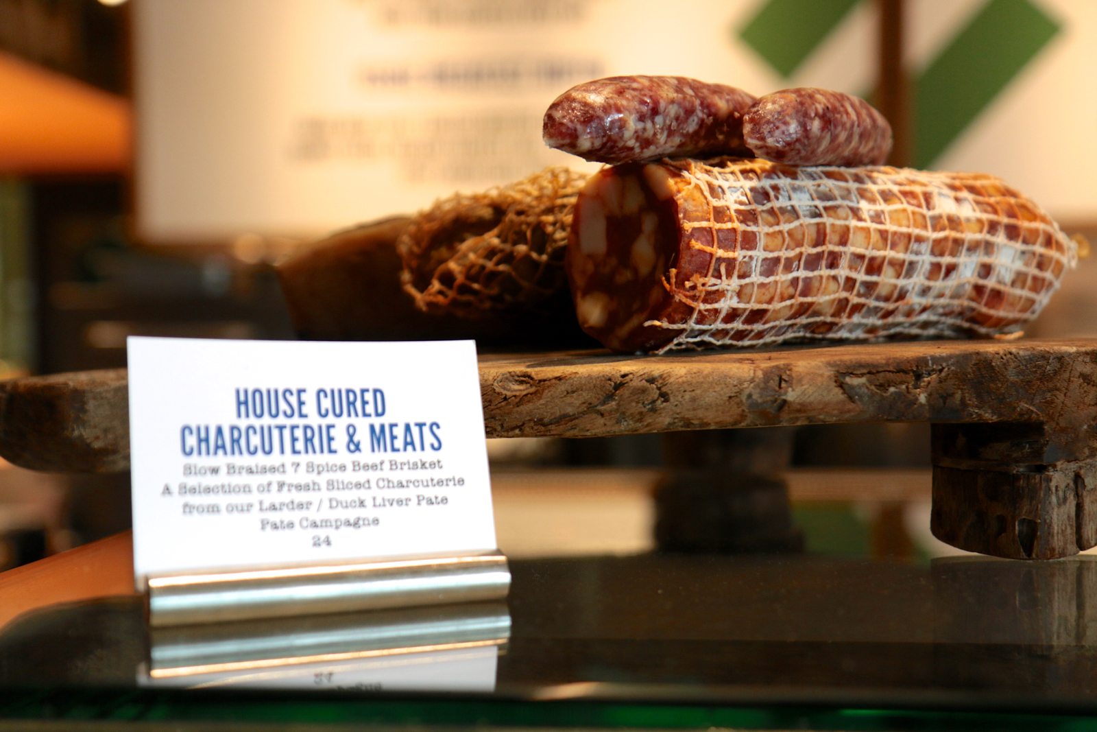 Charcuterie is cured in-house.