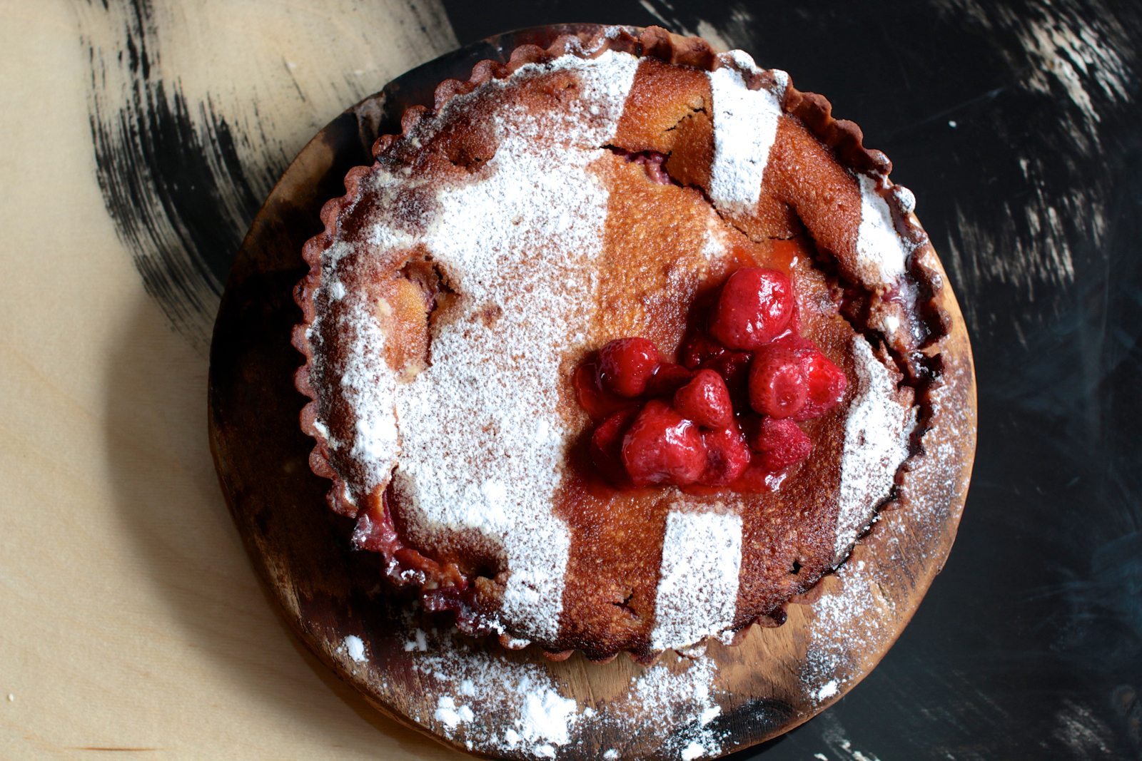 The same goes for this rhubarb and strawberry frangipane.